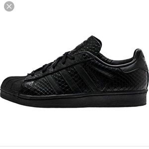 Like New Black Snakeskin Adidas Sneakers 9.5